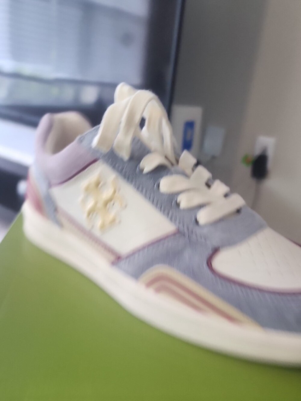 Tory Burch Suede and Leather Low-Top Sneaker in Light Blue, Cream and Pink - Picture 10 of 15